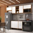 Cozinha Compacta com 6 Portas e 3 Gavetas Domus Espresso Móveis