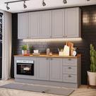 Cozinha Compacta Com Módulo Forno De Embutir Amy Casa 812 Cinza