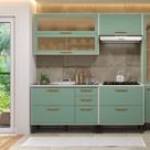 Cozinha Compacta com Pia 6 Portas 4 Gavetas Bossa Nova Verde