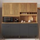 Cozinha Compacta Concord 8 Portas 2 Gavetas 100% Mdf Amêndoa/Chumbo - Rio Doce Cozinha Compacta Concord 8 Portas 2 Gavetas 100% Mdf Amêndoa/Chumbo - Rio Doce