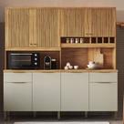 Cozinha Compacta Concord 8 Portas 2 Gavetas 100% Mdf Amêndoa/Off White - Rio Doce