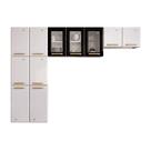 Cozinha Compacta Diamante New c/ 11 Portas ( 3 c/ Vidro ) Preto - Telasul