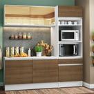 Cozinha Compacta Diamante Pop com Armário Branco Rustic