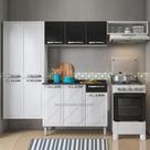 Cozinha Compacta em Aço 3 Peças 7 Portas Rose Itatiaia