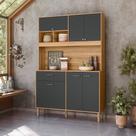 Cozinha Compacta Erva Doce 120 6 Portas 1 Gaveta Freijó/Chumbo - Nicioli Cozinha Compacta Erva Doce 120 6 Portas 1 Gaveta Freijó/Chumbo - Nicioli