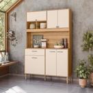 Cozinha Compacta Erva Doce 120 6 Portas 1 Gaveta Freijó/Off White Cristal - Nicioli