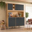 Cozinha Compacta Erva Doce 140 6 Portas 1 Gaveta Freijó/Chumbo - Nicioli