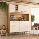Cozinha Compacta Erva Doce 140 6 Portas 1 Gaveta Freijó/Off White Cristal - Nicioli