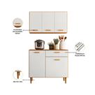 Cozinha Compacta Ester 5 Portas 1 Gaveta Freijó Off White Moderna Completa