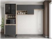 Cozinha Compacta Firenze 7 PT Avena e Grafito