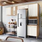 Cozinha Compacta Fit 8 Portas Freijó/Off White Cristal - Nicioli