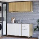 Cozinha Compacta Helena 120 Cm Helena 6 Portas 2 Gavetas Castanho/Off White - Panorama Móveis