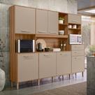 Cozinha Compacta Hortelã 8 Portas 2 Gavetas Ipê/Fendy - Nicioli Cozinha Compacta Hortelã 8 Portas 2 Gavetas Ipê/Fendy - Nicioli