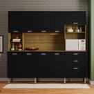 Cozinha Compacta Intense 10 Portas 2 Gavetas Freijó/Nero - Kits Paraná