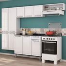 Cozinha Compacta Itatiaia Rose Completa com 4 Peças 10 portas e 1 gaveta Branca com nicho