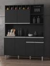 Cozinha Compacta Kit Alice 130 mt Preto Fosco Ajl Cozinha Compacta Kit Alice 130 mt Preto Fosco Ajl