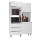 Cozinha Compacta Livia 4 Portas 2 Gavetas MDF-MDP 120cm Branco Realj Móveis Cozinha Compacta Livia 4 Portas 2 Gavetas MDF-MDP 120cm Branco Realj Móveis