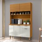 Cozinha Compacta Liz 5 Portas 1 Gaveta Cinamomo/Off White - Mx Móveis Cozinha Compacta Liz 5 Portas 1 Gaveta Cinamomo/Off White - Mx Móveis