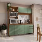 Cozinha Compacta Luna Kappesberg 3 Peças Canela/Verde Oliva 192,5cm