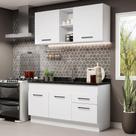 Cozinha Compacta Madesa Agata 150002 com Armário e Balcão (Sem Tampo e Pia) - Branco
