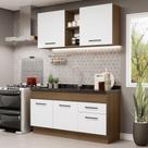 Cozinha Compacta Madesa Agata 150002 com Armário e Balcão (Sem Tampo e Pia) - Rustic/Branco