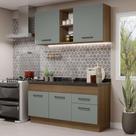 Cozinha Compacta Madesa Agata 150002 com Armário e Balcão (Sem Tampo e Pia) - Rustic/Cinza
