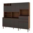 Cozinha Compacta Malbec 12 Portas 100% Mdf com Tampo