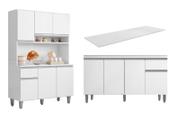 Cozinha Compacta Márcia com Balcão Tati 150m C/Tampo MDP Branco - AJL