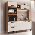 Cozinha Compacta Mel 6 Portas 2 Gavetas Freijó/Off White - Irm Móveis