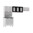 Cozinha Compacta Mirage Aço 3 Peças (2 Aéreos + 1 Paneleiro) CZC40 Branco/Preto - Telasul
