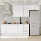 Cozinha Compacta Modulada 4 Peças com Aéreo Basculante 100% MDF Branco HP Americana