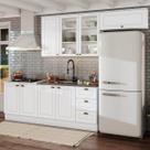 Cozinha Compacta Modulada 4 Peças com Aéreo para Geladeira Emily Branco