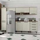 Cozinha Compacta Modulada 6 Peças 7 Portas 4 Gavetas Evolution Plus