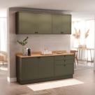 Cozinha Compacta Modulada 6 Portas 3 Gavetas 100% Mdf 2 Tampos Sevilha