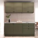 Cozinha Compacta Modulada 6 Portas 3 Gavetas 100% Mdf 2 Tampos Sevilha