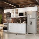 Cozinha Compacta Modulada 7 Peças Emily Espresso Móveis Branco/HP/Calcare Cozinha Compacta Modulada 7 Peças Emily Espresso Móveis Branco/HP/Calcare