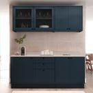 Cozinha Compacta Modulada 7 Portas 3 Gavetas 100% Mdf 2 Tampos Sevilha