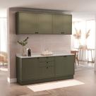 Cozinha Compacta Modulada 7 Portas 3 Gavetas 100% Mdf 2 Tampos Sevilha
