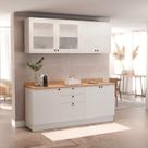Cozinha Compacta Modulada 7 Portas 3 Gavetas 100% Mdf 2 Tampos Sevilha