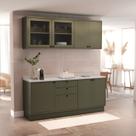 Cozinha Compacta Modulada 7 Portas 3 Gavetas 100% Mdf 2 Tampos Sevilha