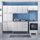 Cozinha Compacta Modulada em Aço 4 Peças 13 Portas 2 Gavetas Paneleiro Duplo em Aço Luce Itatiaia Branco Cozinha Compacta Modulada em Aço 4 Peças 13 Portas 2 Gavetas Paneleiro Duplo em Aço Luce Itatiaia Branco