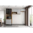 Cozinha Compacta Modulada Firenze 03 Peças 7 Portas Cinza/Amendola/Nude Prime Tx