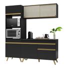 Cozinha Compacta Multimóveis Fg3695 Armário E Balcão Preta