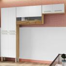 Cozinha Compacta Nala 8 Portas com Vidro Ripado 3d Freijó/Supremo - Kits Paraná