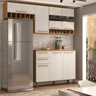 Cozinha Compacta Notte 7 Portas 2 Gavetas 100% Mdf com Vidro Amêndoa/Off White - Panorama Móveis Cozinha Compacta Notte 7 Portas 2 Gavetas 100% Mdf com Vidro Amêndoa/Off White - Panorama Móveis