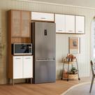 Cozinha Compacta Paolla 8 Portas Ipê/Off White Cristal - Nicioli