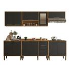 Cozinha Compacta para Cooktop 6 Peças 12 Portas 2 Gavetas Paris Sallêto Móveis