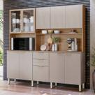 Cozinha Compacta Pitanga 10 Portas 2 Gavetas Amêndola Touch/Nude Prime Tx - Pnr Móveis