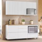 Cozinha Compacta Rainha 4 Portas 5 Gavetas Ripado 100% Mdf Branco - Nesher