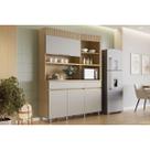 Cozinha Compacta Realeza c/ 4 Portas 5 Nichos e 2 Gavetas 160cm Carvalho/Greice - Nesher Cozinha Compacta Realeza c/ 4 Portas 5 Nichos e 2 Gavetas 160cm Carvalho/Greice - Nesher